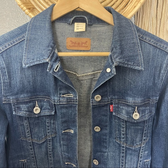 LEVI’S Jean Jacket Stretch Denim Button-front Medium DIY project - Picture 2 of 7